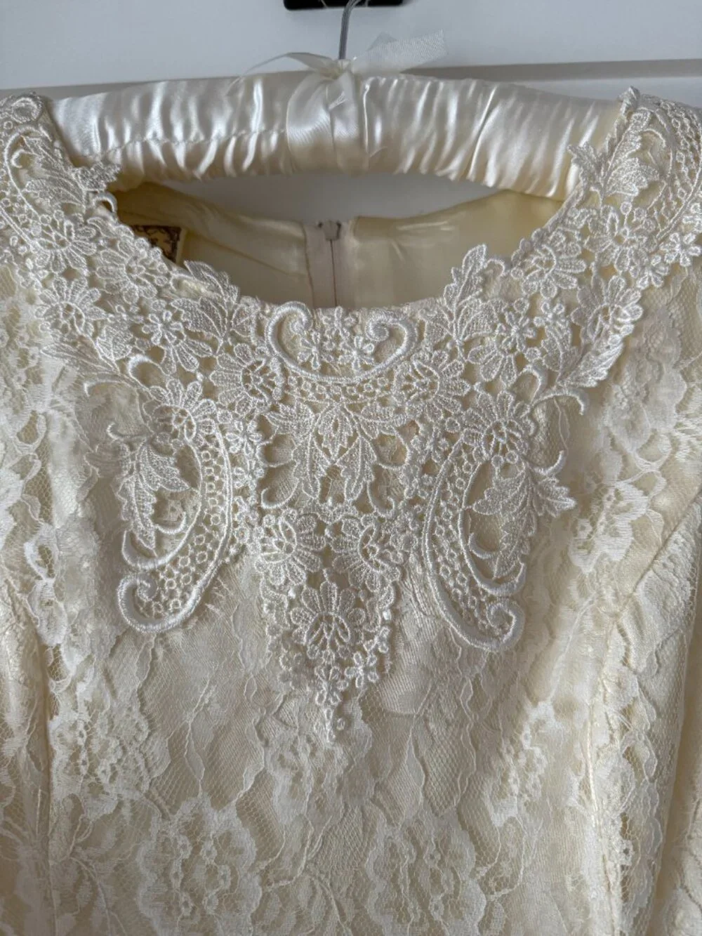 VTG 70s Gunne Sax Ivory Lace Dress Romantic Prairie Victorian Bridal Sz 7 - Picture 3 of 12